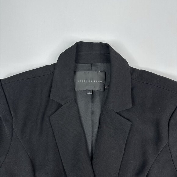 Endless Rose Women's Black Double Breasted Long Sleeve Blazer Romper Medium - Picture 8 of 16